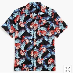 ISO J Crew Camp-Collar Tropical Print Shirt #H9469